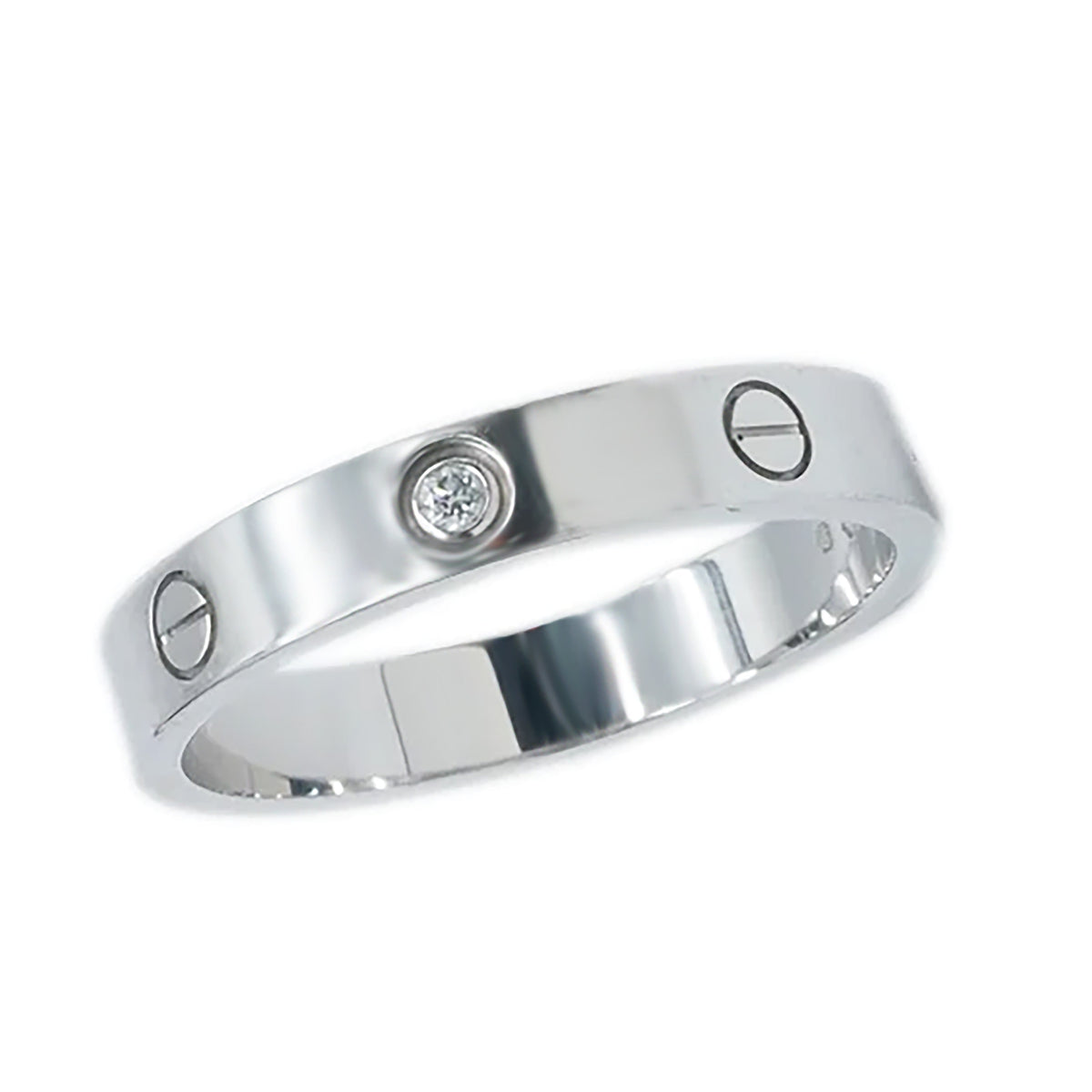 Love Wedding Band, 1 Diamond (White Gold)