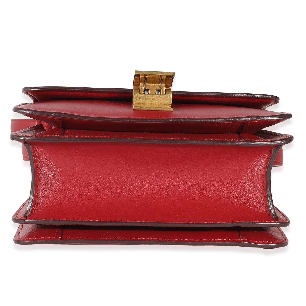 Red Smooth Calfskin Small Classic Box Bag