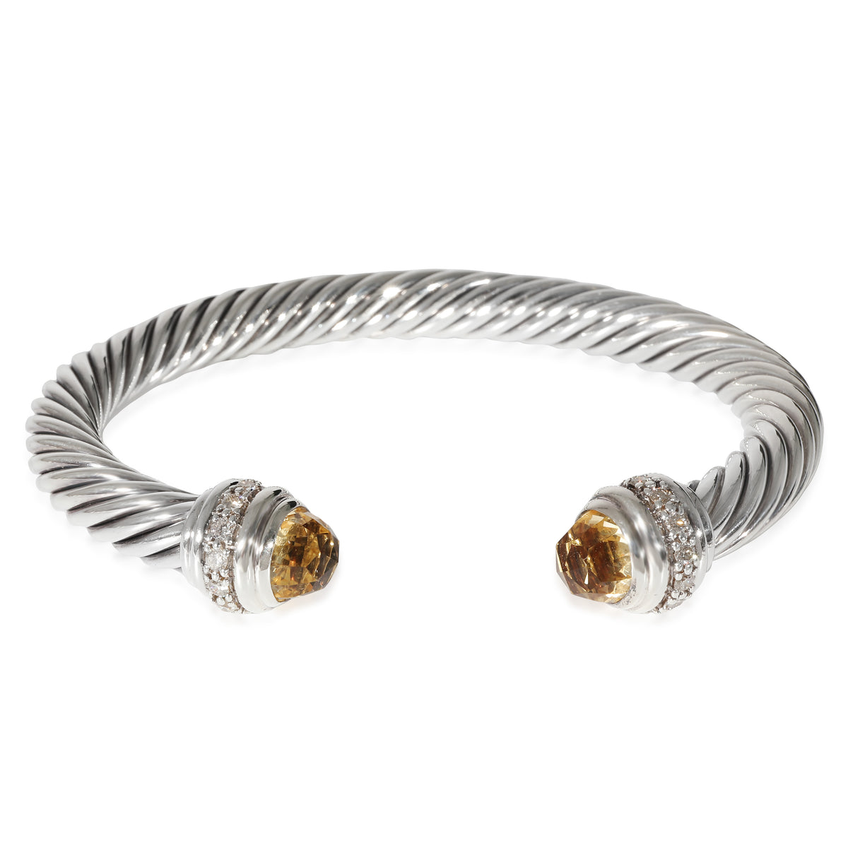 Cable Bracelet With Citrine in Sterling Silver 0.41 CTW