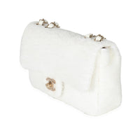 Chanel White Sequin Mini Single Flap Bag