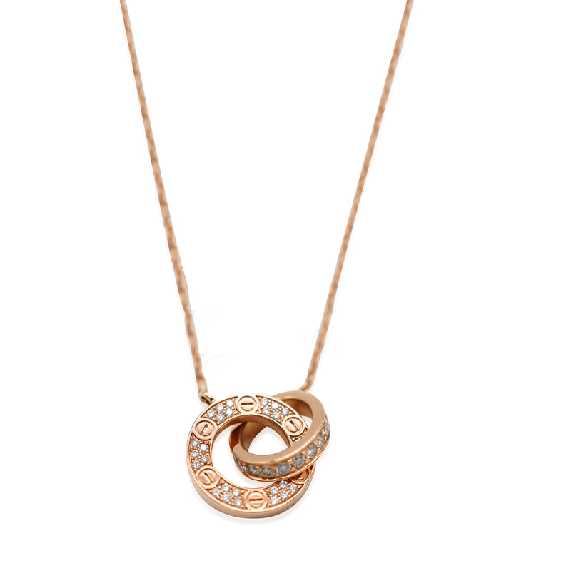 Cartier Love Diamond Necklace in 18K Rose Gold 0.30 CTW