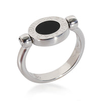 Bvlgari Bvlgari Onyx Diamond Ring in 18 KT White Gold Black 0.14