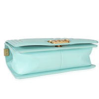 Chanel Light Blue Chevron Lambskin Medium Boy Bag Handbag clasp