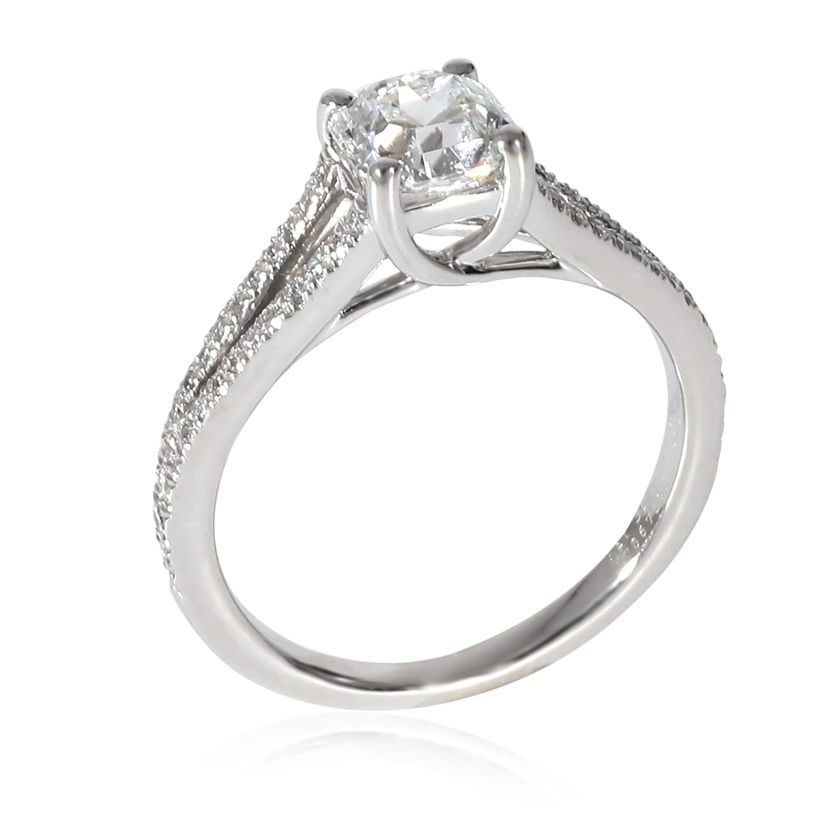 Lucida Split Shank Diamond Engagement Ring, Platinum D VVS2 0.70Ct
