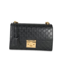 Gucci Black Guccissima Medium Padlock Shoulder Bag