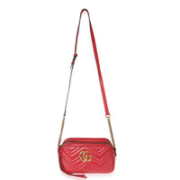 Red Matelasse Small GG Marmont Shoulder Bag