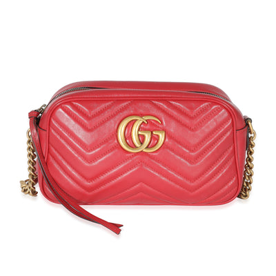 Red Matelasse Small GG Marmont Shoulder Bag