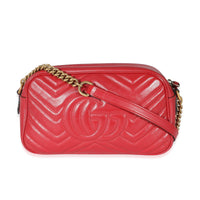 Red Matelasse Small GG Marmont Shoulder Bag