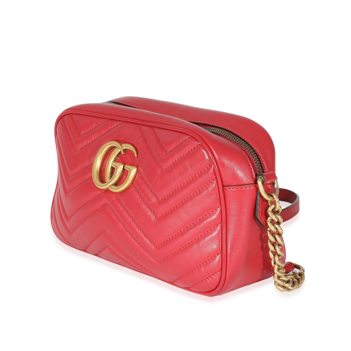 Red Matelasse Small GG Marmont Shoulder Bag