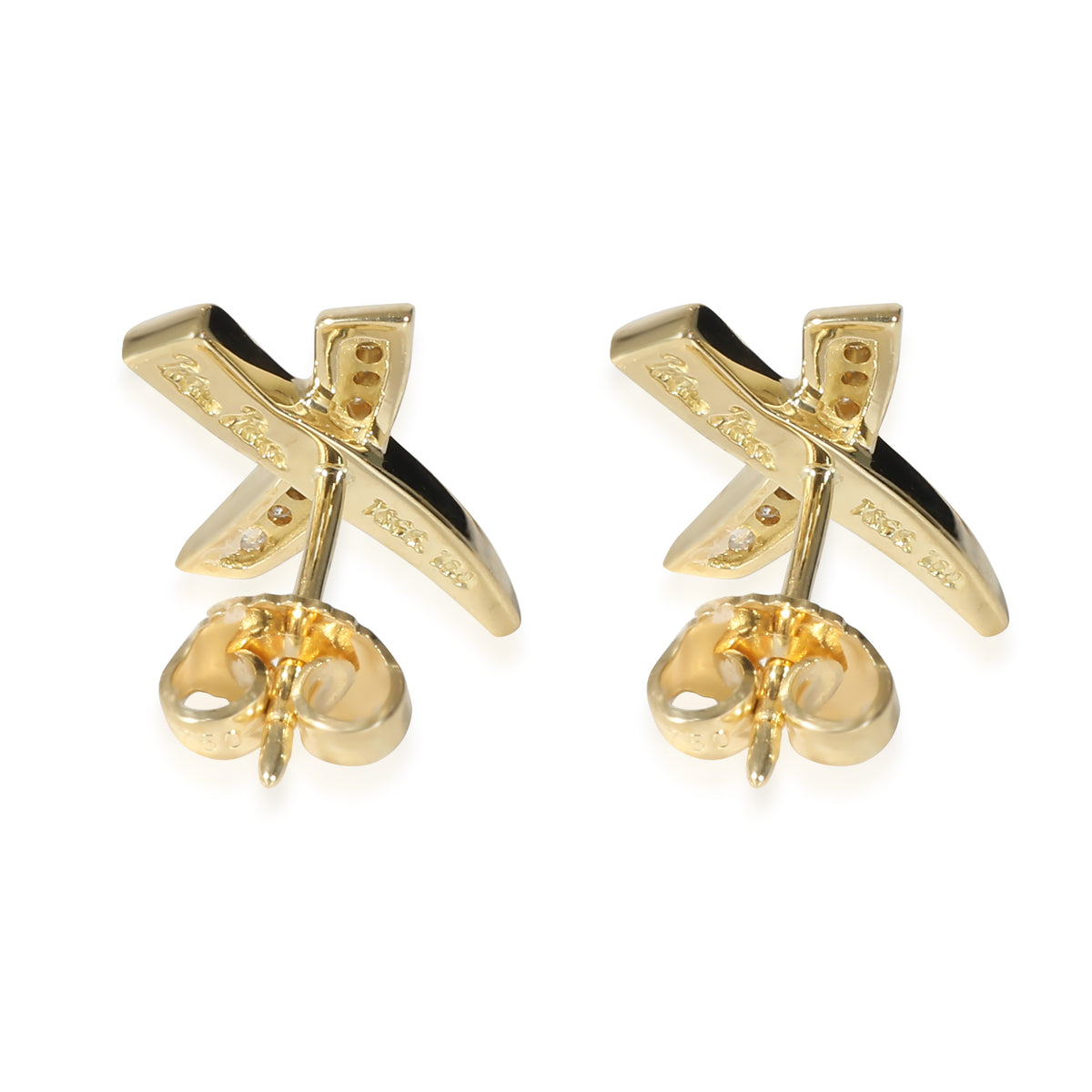 Tiffany & Co. Paloma Picasso X Graffiti Diamond Earrings, 18K Yellow Gold 0.1CTW