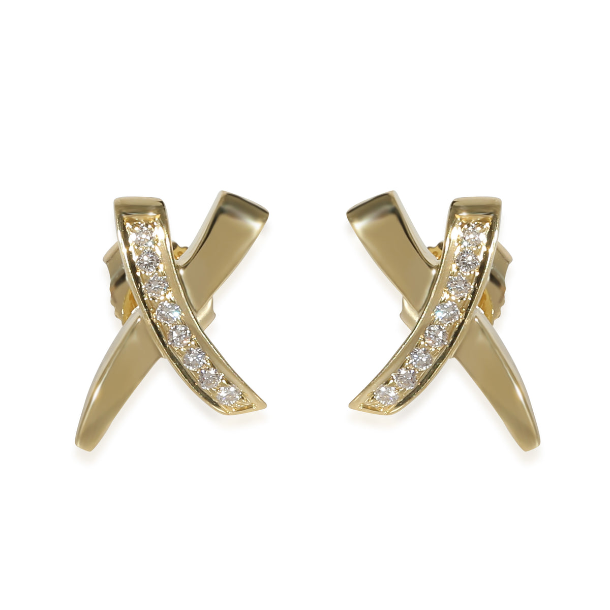 Tiffany & Co. Paloma Picasso X Graffiti Diamond Earrings, 18K Yellow Gold 0.1CTW