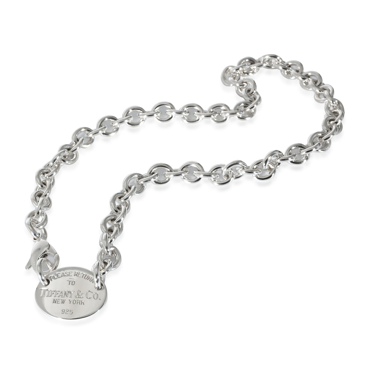 Return To Tiffany Oval Tag Necklace in Sterling Silver