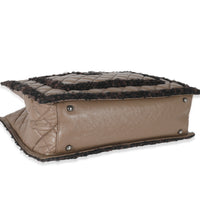 Chanel Taupe Quilted Aged Calfskin Tweed  Secrets Tote Handbag av