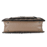 Chanel Taupe Quilted Aged Calfskin Tweed  Secrets Tote Handbag box