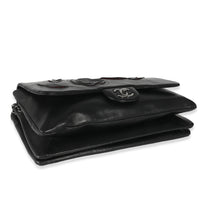 Chanel Black Lambskin Paris Shanghai Camellia Flap Bag Handbag av