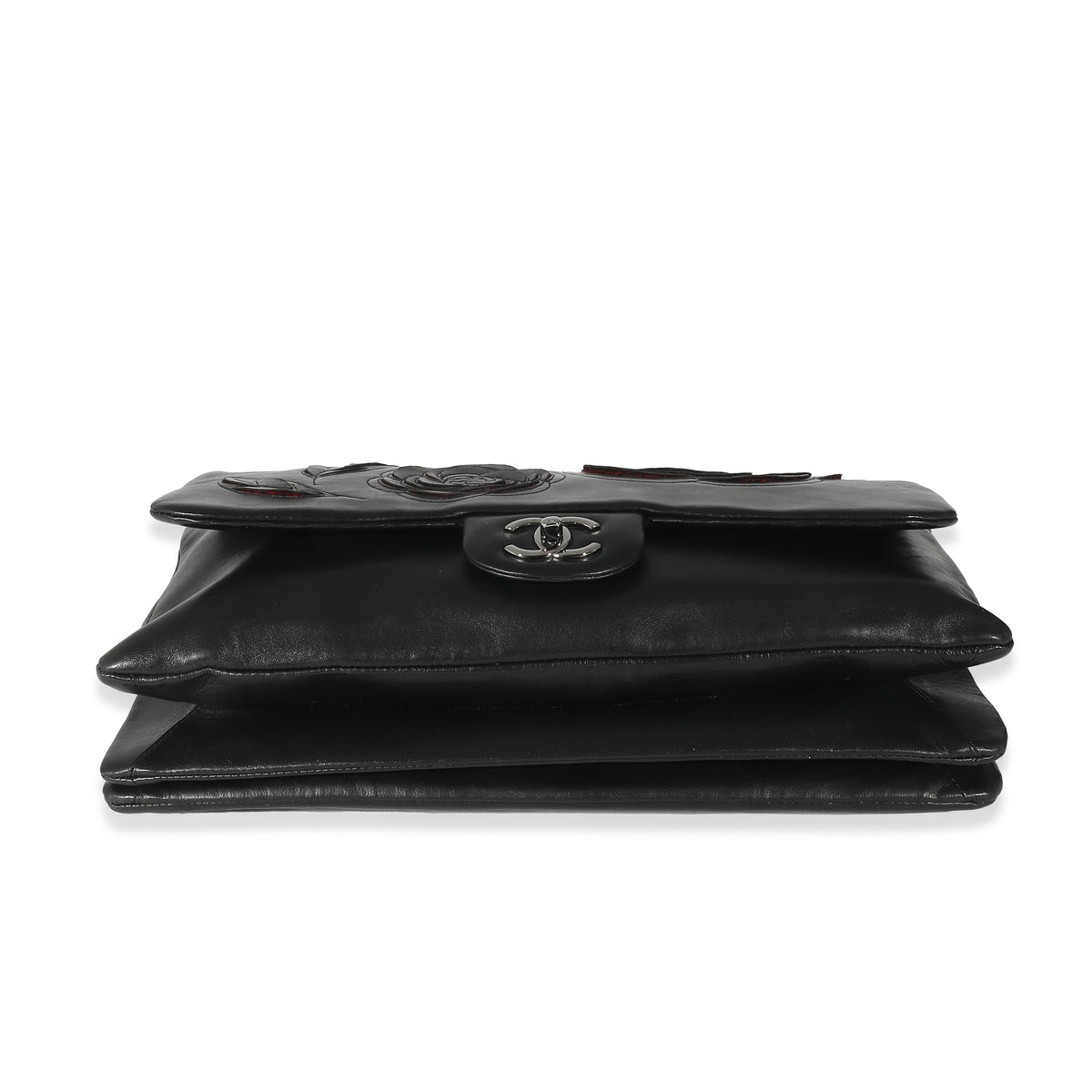Chanel Black Lambskin Paris Shanghai Camellia Flap Bag Handbag box