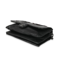 Chanel Black Lambskin Paris Shanghai Camellia Flap Bag Handbag clasp