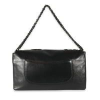 Chanel Black Lambskin Paris Shanghai Camellia Flap Bag Handbag stamp