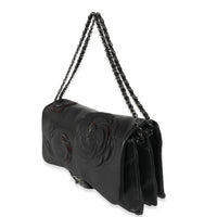 Chanel Black Lambskin Paris Shanghai Camellia Flap Bag Handbag sv