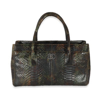Chanel Green Brown Python Executive Cerf Tote Handbag id