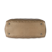 Chanel Bronze Quilted Caviar CC Turnlock Tote Handbag box