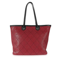 Chanel Burgundy Quilted Caviar Fever Tote Handbag stamp