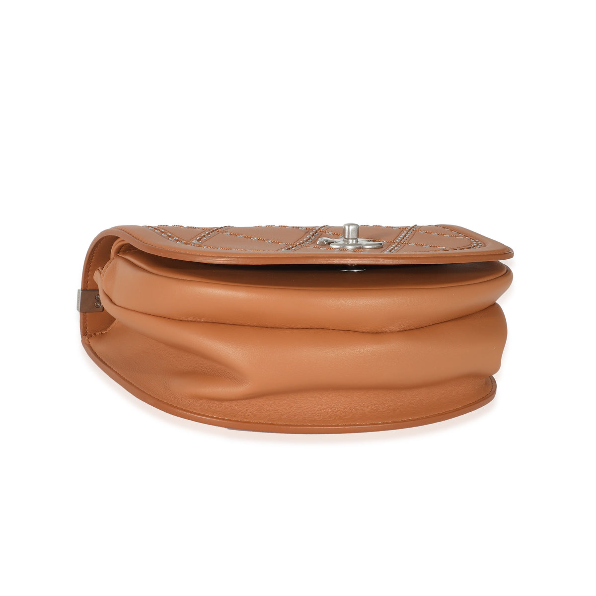 Chanel Brown Calfskin Small Coco Eyelets Flap Bag Handbag av