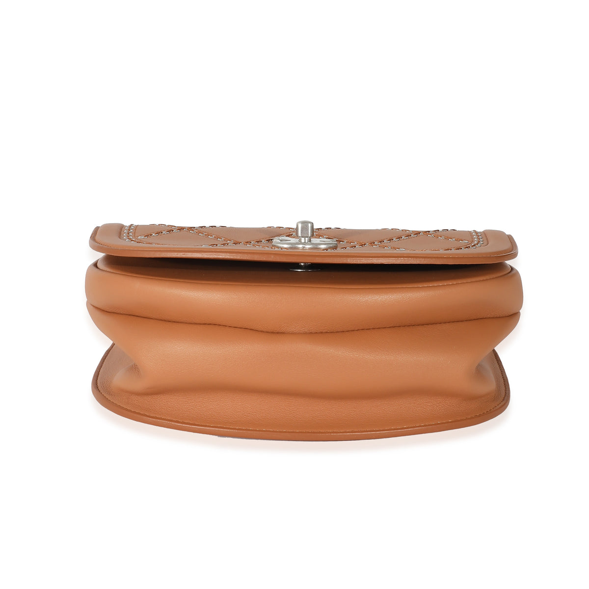 Chanel Brown Calfskin Small Coco Eyelets Flap Bag Handbag box