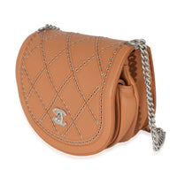 Chanel Brown Calfskin Small Coco Eyelets Flap Bag Handbag sv