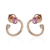 HUEB Spectrum Pink Sapphire & Diamond Earrings in 18k Rose Gold 0.39 CTW