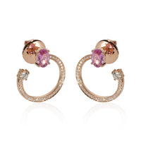 HUEB Spectrum Pink Sapphire & Diamond Earrings in 18k Rose Gold 0.39 CTW