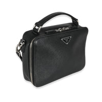 Black Saffiano Medium Brique Crossbody Bag