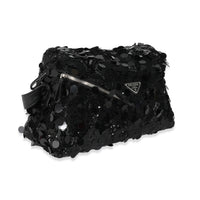 Black Vitello Trimmed Sequin Signaux Paillettes Bag