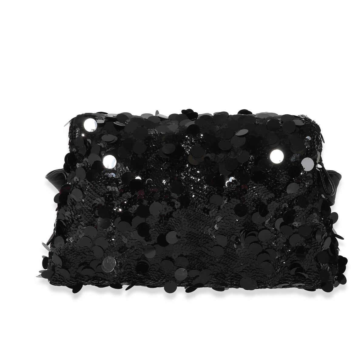 Black Vitello Trimmed Sequin Signaux Paillettes Bag