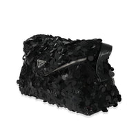 Black Vitello Trimmed Sequin Signaux Paillettes Bag