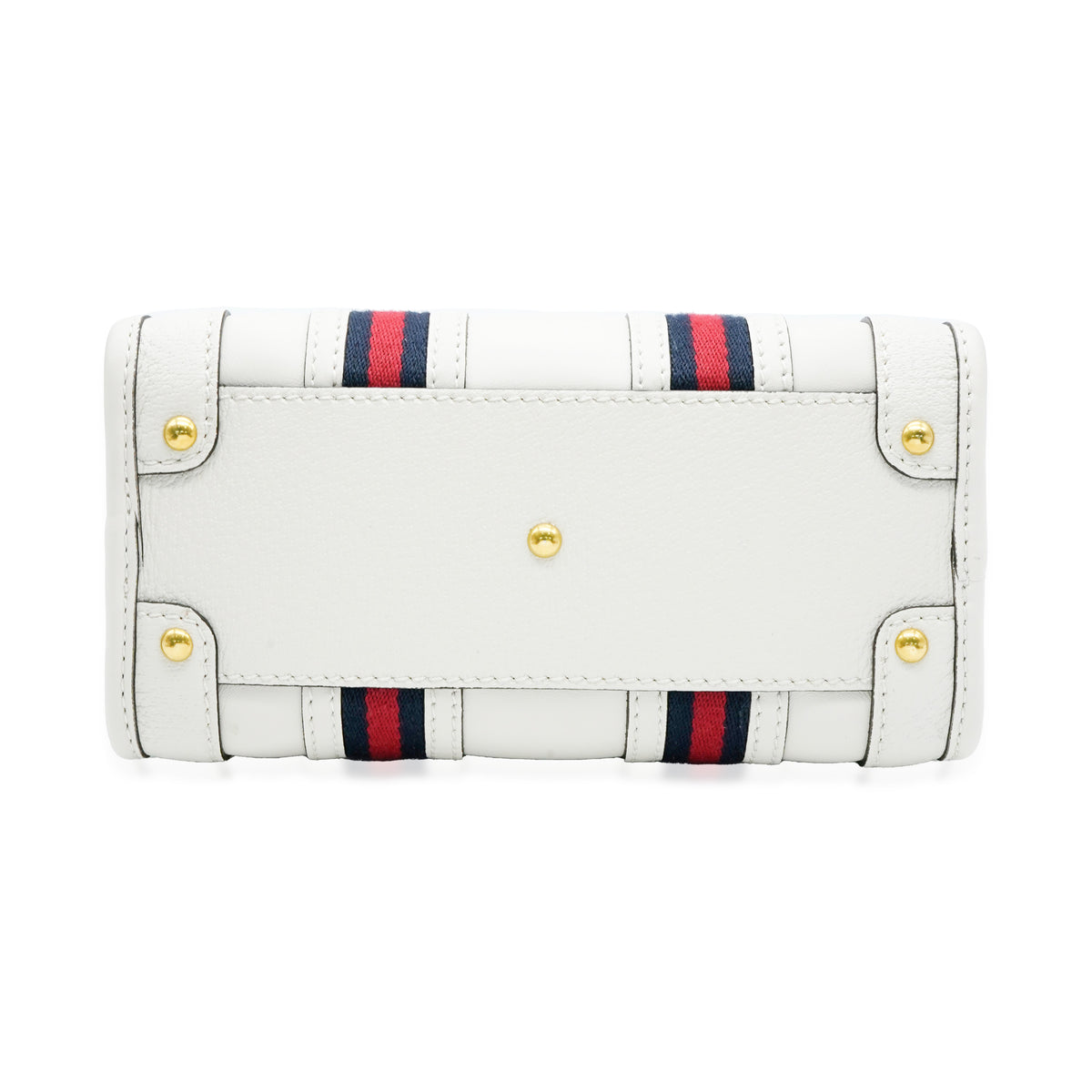 White Calfskin Mini Double G Top Handle Bag