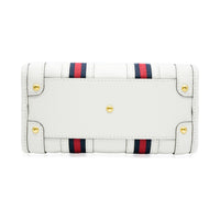 White Calfskin Mini Double G Top Handle Bag