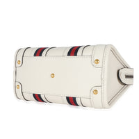 White Calfskin Mini Double G Top Handle Bag