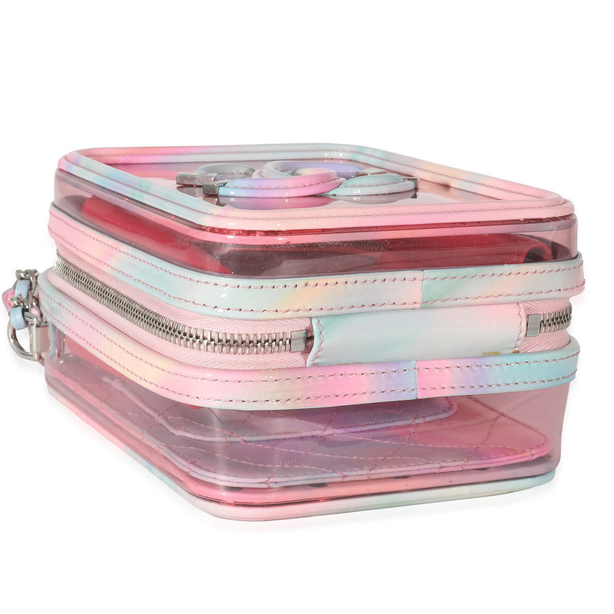 Chanel Pink Multicolor PVC Patent Filigree CC North South Vanity Case Handbag av