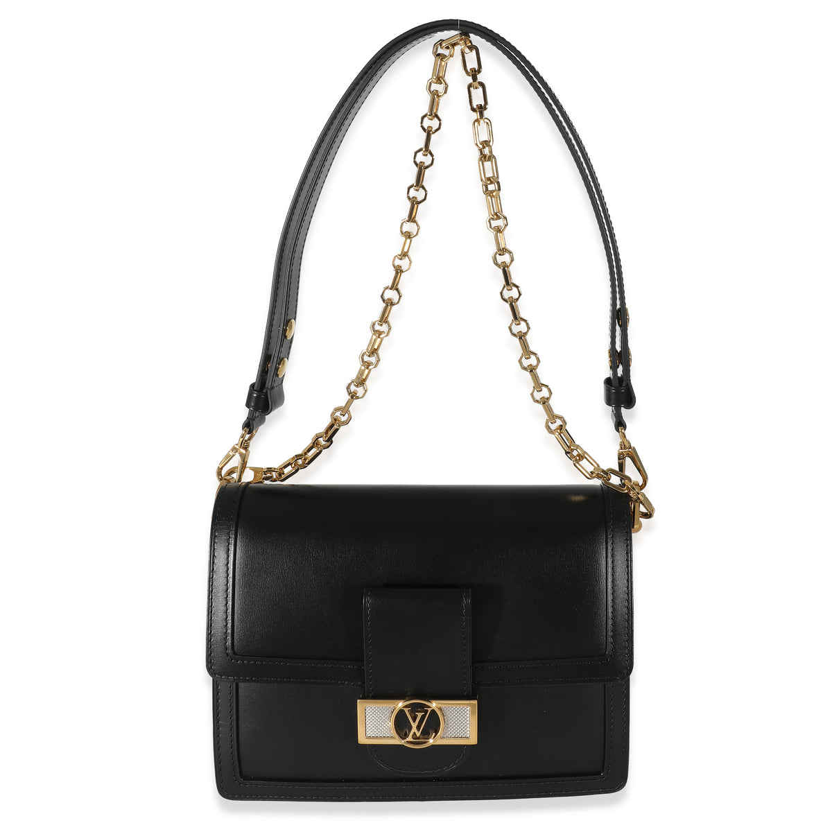 Louis Vuitton Black Smooth Leather Dauphine MM Handbag av