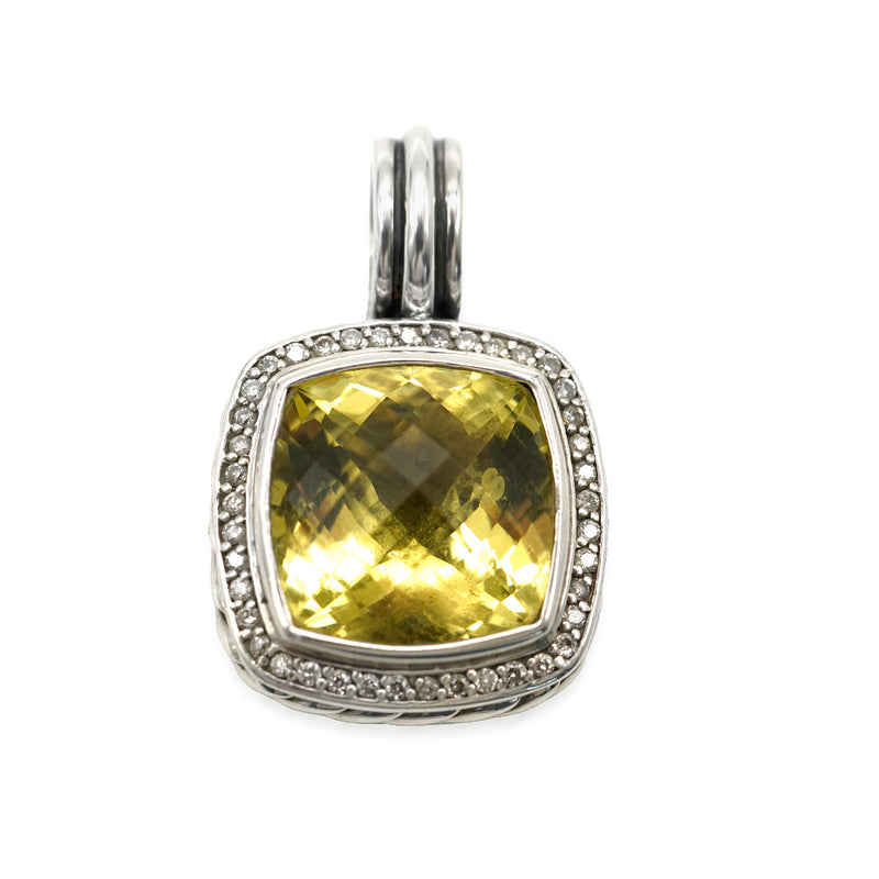 14mm Albion Lemon Citrine & Diamond Enhancer Pendant