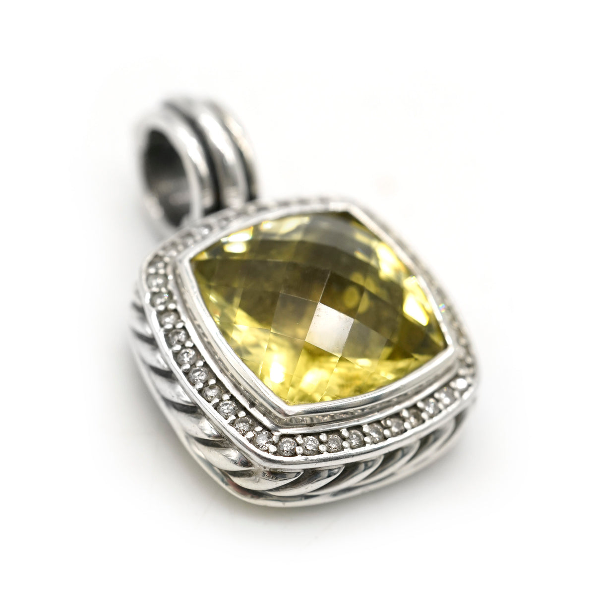 14mm Albion Lemon Citrine & Diamond Enhancer Pendant