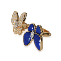 Butterfly Ring with Lapis Lazuli & Diamonds 18k Gold 0.99 CTW