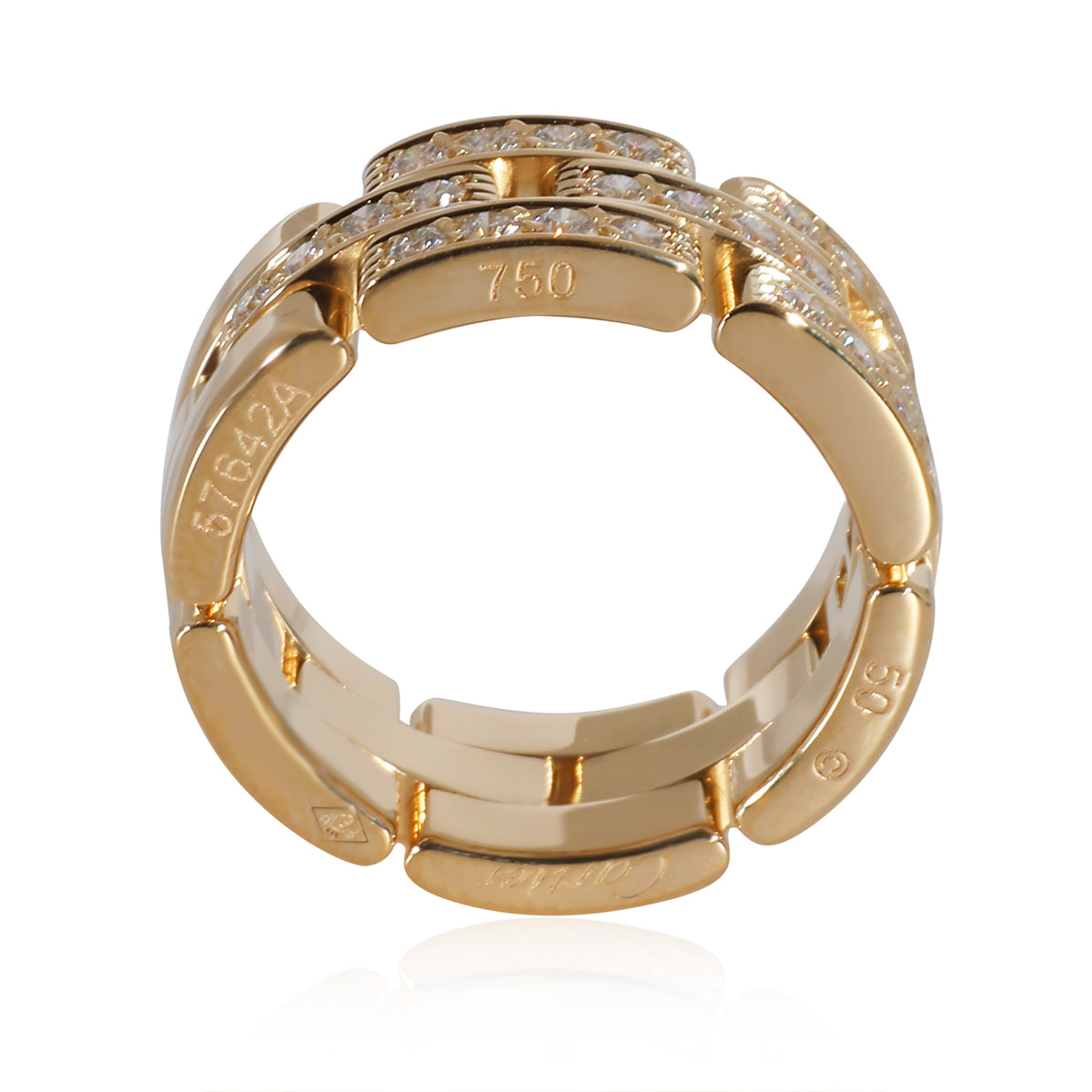 Maillon Panthere Band in 18k Yellow Gold 0.53 CTW
