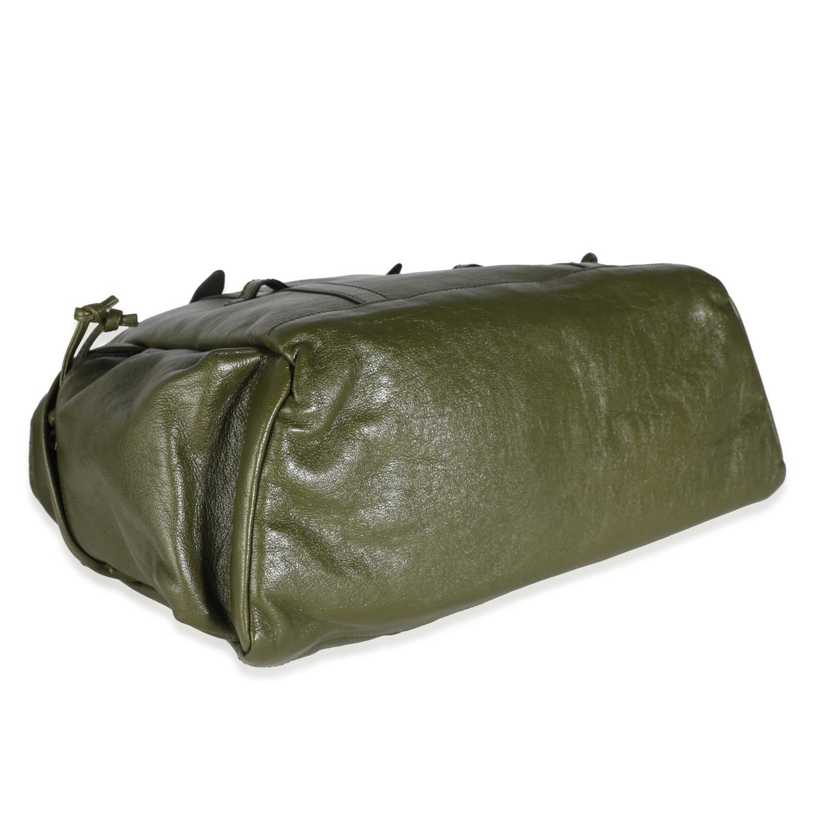 Green Leather GG Drawstring Tote