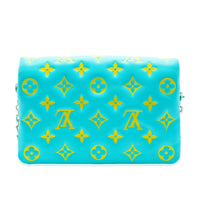 Menthe Jaune Monogram Embossed Lambskin Pochette Coussin