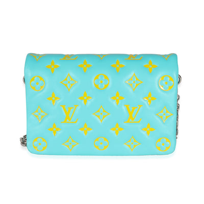 Menthe Jaune Monogram Embossed Lambskin Pochette Coussin