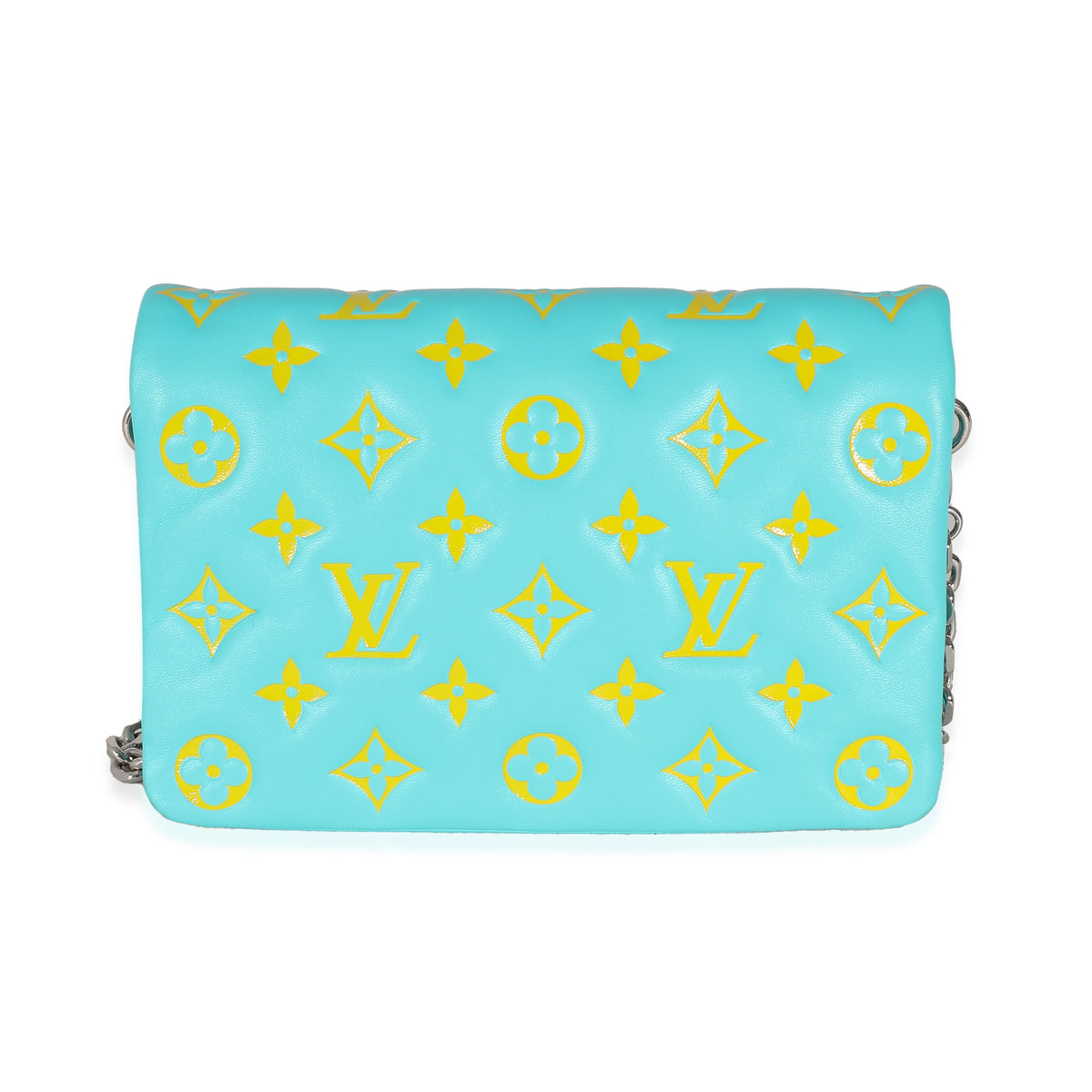 Menthe Jaune Monogram Embossed Lambskin Pochette Coussin