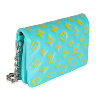 Menthe Jaune Monogram Embossed Lambskin Pochette Coussin