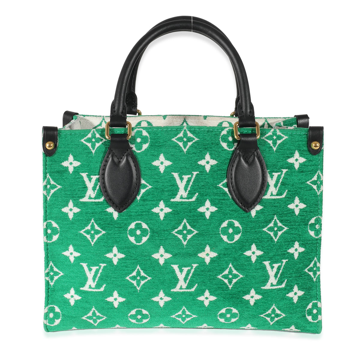 Louis Vuitton Green Jacquard LV Match Monogram Velvet Onthego PM Handbag pv